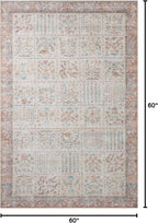 Loloi Rifle Paper Co. Maison Collection MAO-08 Cream 5'-0" x 5'-0" Round, .19" Pile Height, Accent Rug