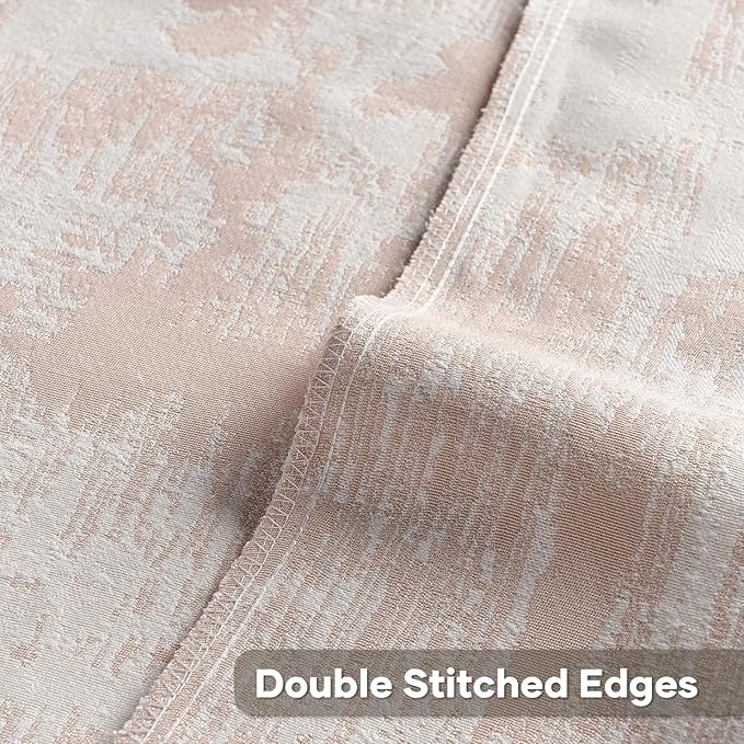 FUTEI Pink White Decorative Throw Pillow Covers 24x24 Inch Set of 2,Soft Faux Cashmere Jacquard - Textured & Cozy Euro Pillow Shams,Modern Home Decor for Couch Bed Living Room