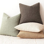 Foindtower Pack of 2 Textured Boucle Throw Pillow Covers Accent Solid Decorative Pillow Cases Cozy Woven Couch Cushion Case for Sofa Bedroom Living Room Home Decor 20x20 Inch Dirty Sage Green