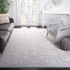 SAFAVIEH Area Rug 9x12 - Reflection Collection - Large - Light Grey & Cream, Non-Shedding & Easy Cleaning, Ideal for Living Room, Bedroom, Dining Space (RFT665C)