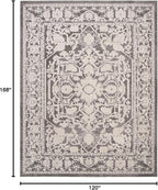 SAFAVIEH Area Rug 10x14 - Reflection Collection - Large - Dark Grey & Cream, Non-Shedding & Easy Cleaning, Ideal for Living Room, Bedroom (RFT665B)