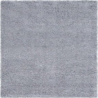 Unique Loom Solid Shag Collection Area Rug (5' 1" Square, Cloud Gray)