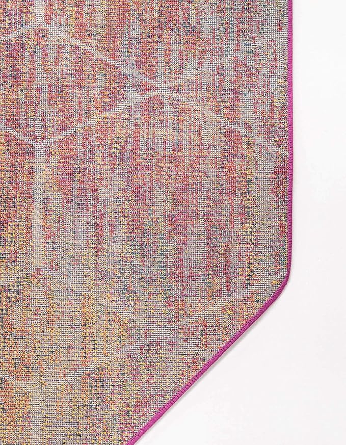 Unique Loom Trellis Frieze Collection Area Rug - Geometric (5' Octagon, Multi/ Ivory)