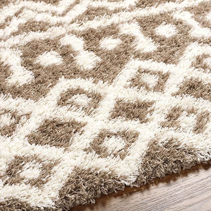 Livabliss Hapsburg Moroccan Shag Area Rug,9'3" x 12',Medium Brown