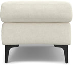SIMPLIHOME Ava Ottoman in 100% Recycled Polyester Tightly Woven Performance Fabric, Cream, 36-inch Wide, Mid-Century Modern Style Multipurpose Table or Footrest Ottoman, Assembled,for Living Room