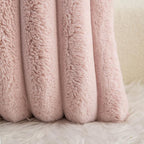 Neelvin Pink Faux Fur Cozy Soft Striped Decorative Throw Pillow Covers 26x26 inch Set of 2,Velvet Pillowcase Cushion Case for Sofa Couch