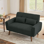 48" Small Loveseat Sofa, Mid Century Modern Love Seat Couch with Back Cushions and Plastic Legs, 2 Seater Couches for Living Room, Bedroom, Small Spaces