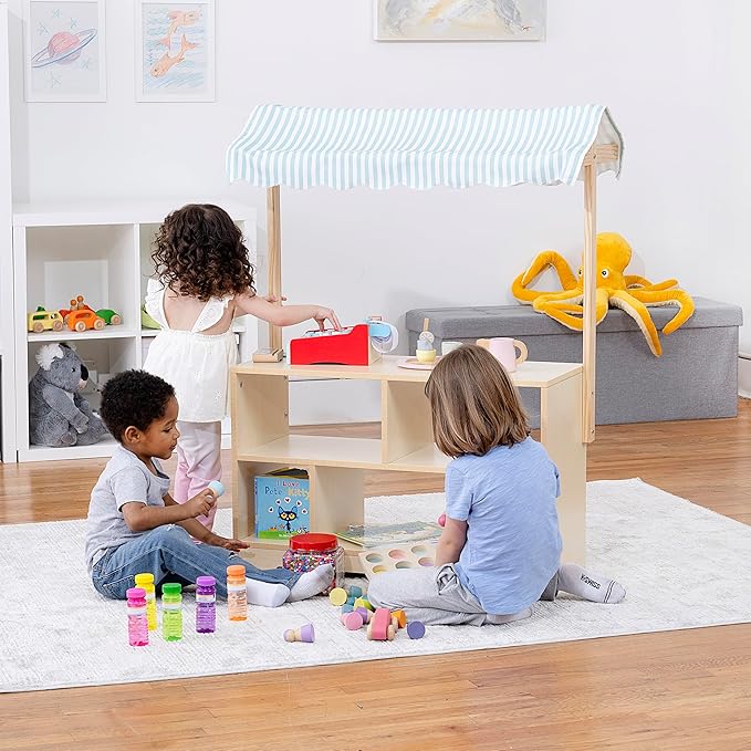Avenlur The Holly Wooden Market Shelf and Stand – Versatile Kids' Storage & Play Furniture, Sturdy Wood Construction, Perfect for Toys, Books & Imaginative Play