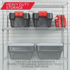 Rubbermaid® ActionPacker®️ 8 Gal Lockable Storage Box Pack of 4, Outdoor, Industrial, Rugged, Grey and Black