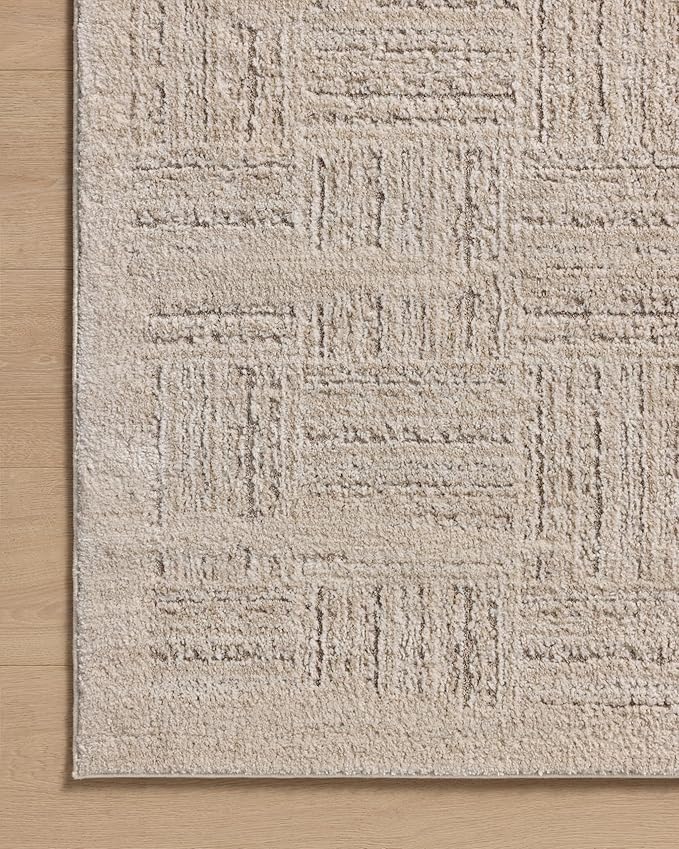 Loloi Amber Lewis Monty Collection MOT-01 Ivory/Taupe 2'-7" x 8'-0", .50" Pile Height, Runner Rug