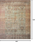 Loloi Amber Lewis Georgie Collection GER-03 Jade/Sunset 8'-4" x 11'-6", .19" Pile Height, Area Rug