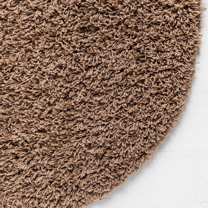 Unique Loom Solid Shag Collection Area Rug (3' 3" x 5' 3" Oval, Sandy Brown)