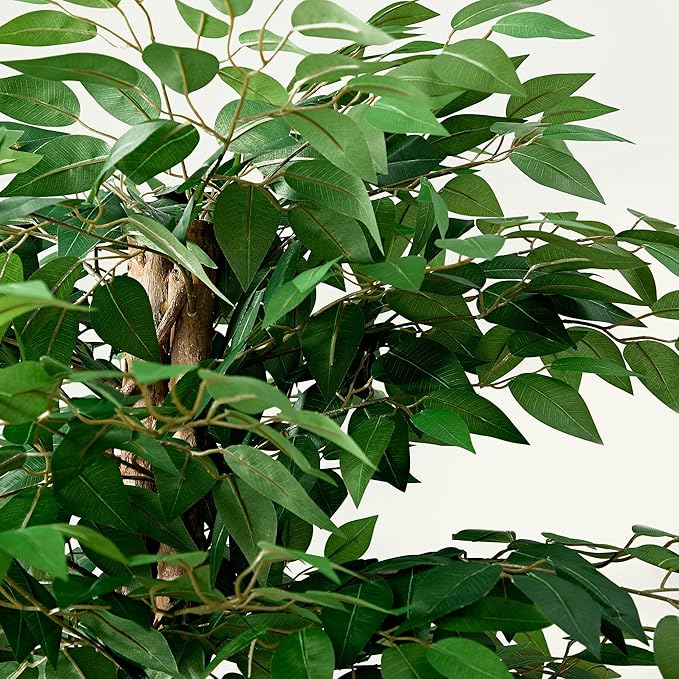 VECELO Artificial Ficus Tree with Sturdy Nursery Pot, 6FT Faux Silk Plant for Indoor Outdoor Home Garden Decor, 2 Pack