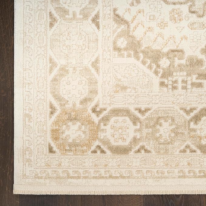 Nourison Home Pardis Ivory Beige 4' x 6' Area Rug - Easy Clean, Non Shedding, Bed Room, Living Room, Dining Room, Kitchen (4' x 6')