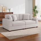 Modular Sectional Couches for Living Room, 82.6" Modern Loveseat 2-Seater Sofa Couch, Upholstered Couches for Living Room Bedroom, Beige