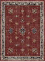 RUGGABLE Washable Vintage Area Rug – Verena Amber Red 10x14, Stain-Resistant, Non-Slip – Large Machine Washable Rugs for Living Room, Bedroom, Hallway, Entryway & Office–with Standard Pad