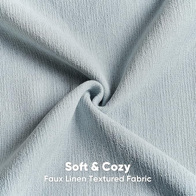 FUTEI Dusty Blue Chenille Decorative Throw Pillow Covers 26x26 Inch Set of 2,Soft Cozy Faux Linen Textured Euro Pillow Shams,Farmhouse Home Decor for Couch Living Room