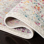 SAFAVIEH Evoke Collection 3' x 5' Ivory / Fuchsia EVK256Q Oriental Distressed Non-Shedding Living Room Bedroom Accent Rug