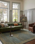Loloi Magnolia Home by Joanna Gaines Mona Collection MOA-04 Aqua/Wheat 3'-7" x 5'-7" Accent Rug