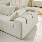 108" Modular Sectional Couch Sofa with L-Shape Chaise, Modern Cloud Comfy Sofa with Deep Seat, Upholstered Couches for Living Room Bedroom, No Assembly Required (Beige Left Facing Chaise)