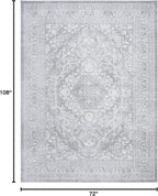 SAFAVIEH Area Rug 6x9 - Reflection Collection - Light Grey & Cream, Non-Shedding & Easy Cleaning, Ideal for Foyer, Living Room, Bedroom (RFT668G)