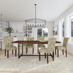 HomePop Classic Parsons Dining Chair, Pack of 2, Brown Jacobean Print