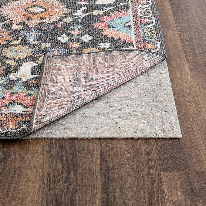 Mohawk Home 3' x 5' Non Slip Grip Rug Pad 1/4" Thick Dual Surface Felt Cushion + Rubber Gripper - Safe for All Floors