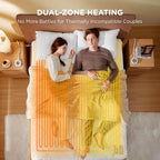 Bedsure Heated Mattress Pad Queen - Bed Warmer with Memory & Preheat Functions, 12-Hour Auto Off & 10 Heat Settings, Dual Controllers, Fast Heating, Brushed Electric Mattress Pad Queen, 60"x80"
