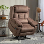Big Man Power Lift Recliner for Elderly Adults 28 Inch Wide Seat, Lay Flat Lift Chair with Heat Massage, Arm Storage Cup Holders, USB Type C Charging, Oversized Recliner 400 lbs