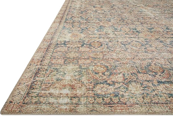 Loloi Angela Rose Aubrey Collection AUB-01 Navy/Multi 7'-6" x 7'-6", .19" Pile Height, Round Area Rug