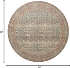 Loloi Angela Rose Aubrey Collection AUB-03 Ocean/Spice 5'-0" x 5'-0", .19" Pile Height, Round Area Rug