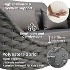Patio Loveseat with Table: Aluminum Hand Woven Rope 2 Piece Patio Furniture Set - Cushioned Outdoor Seating Set - Modern Metal Lounge Set Assembled for Porch Balcony Deck Garden Hotel, Dark Grey