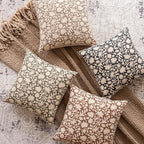 Foindtower Set of 2 Decorative Neutral Floral Lumbar Throw Pillow Covers Accent Farmhouse Cushion Covers Boho Vintage Pillowcase for Couch Sofa Bedroom Living Room Home Decor,12×20 Inch,Tan