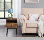 VECELO Modern Nightstands Set of 2,Square End Side Table with Drawer and Storage Space for Bedroom and Living Room