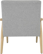 Mid-Century Modern Accent Chair, Natural Wood Frame (Gray Woven)