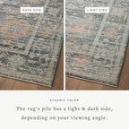 Loloi Magnolia Home by Joanna Gaines Millie Collection MIE-01 Blue/Multi 9'-6" x 9'-6", .25" Pile Height, Round Area Rug