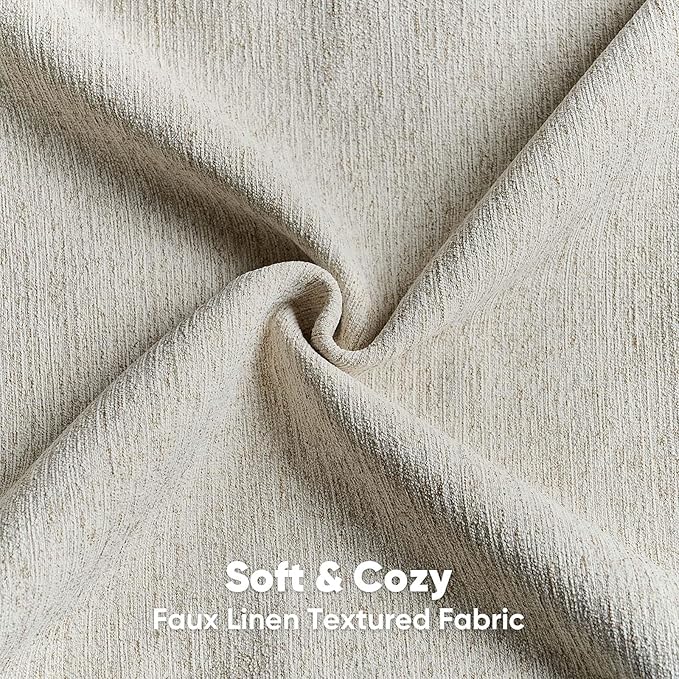 FUTEI Natural Linen Chenille Decorative Throw Pillow Covers 26x26 Inch Set of 2,Soft Cozy Faux Linen Textured Euro Pillow Shams,Farmhouse Home Decor for Couch Living Room