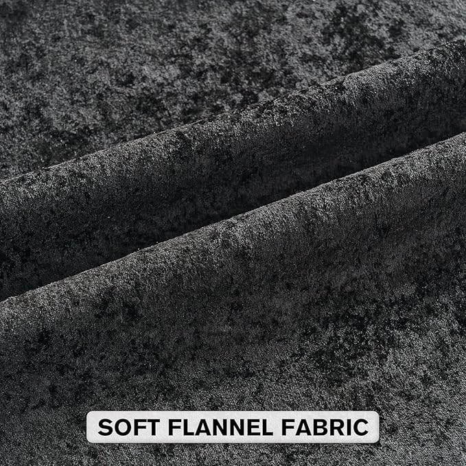 FUTEI Black Flannel Throw Pillow Covers 18x18 Inch Set of 2,Soft Dimensional Textured Cushion Cases,Modern Home Decor for Couch Living Room