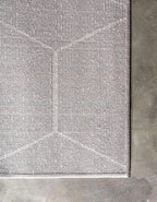 Unique Loom Trellis Frieze Collection Area Rug - Geometric (2' x 10' Runner, Light Gray/ Ivory)