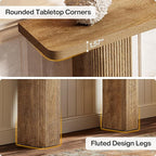 Tribesigns 63-Inch Long Entryway Table, Farmhouse Console Table Behind Couch, Modern Wooden Entry Stand with Fluted Deign for Living Room, Hallway, Foyer, Entrance