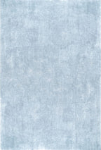 nuLOOM 6' Square Cozy Plush Area Rug, Machine Washable, Non-Slip, Soft Fluffy Shag Carpet for Living Room Bedroom Kids Room Nursery Home Decor, Loni Light Blue