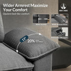 HERA'S HOUSE 158" Modular Sectional Sofa, Oversized U Shaped Couches for Living Room, Comfy Cloud Couch with Ottoman, 6-Seater Deep Seat Sofa with Throw Pillow, Corduroy Grey