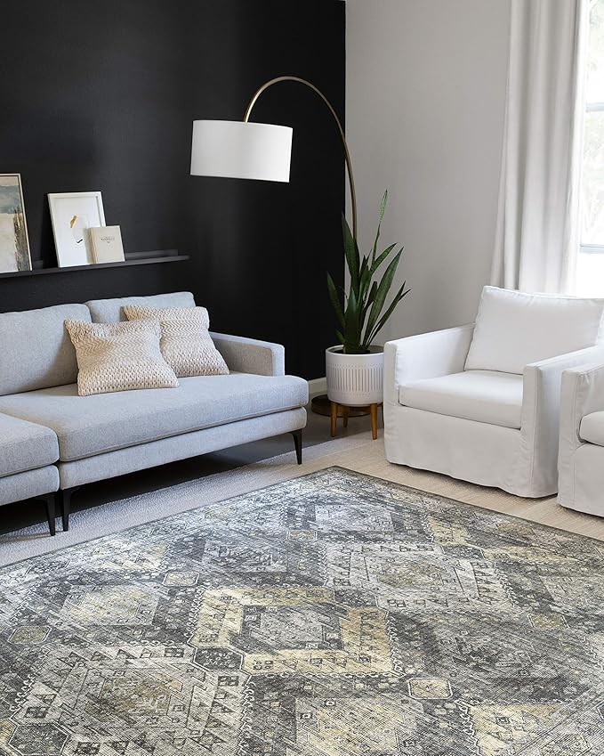 Loloi Skye Collection SKY-09 Graphite/Silver 2'-6" x 12'-0" Runner Rug