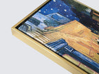 Wieco Art Framed Wall Art Canvas Prints of Cafe Terrace at Night Canvas Prints Wall Art by Van Gogh Paintings Reproduction Abstract Artwork for Wall Decor Golden Frame