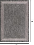 Unique Loom Outdoor Border Collection Area Rug - Soft Border (10' x 14' 1" Rectangle, Black/ Ivory)