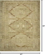 Loloi Magnolia Home by Joanna Gaines Sinclair Collection SIN-02 Khaki/Tobacco 2'-3" x 3'-9", .25" Pile Height, Machine Washable, Accent Rug