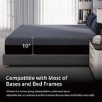EGOHOME 10 Inch Queen Memory Foam Mattress for Back Pain, Cooling Copper Gel Bed in a Box, Foam Made in USA, CertiPUR-US Certified, Therapeutic Medium Firm, 60x80x10 Black