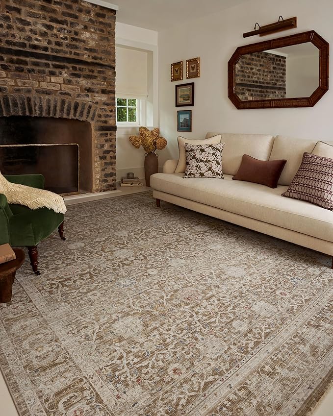 Loloi Chris Loves Julia Ida Collection IDA-03 Bark/Multi 2'-3" x 3'-10", .19" Pile Height, Accent Rug