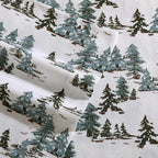 Eddie Bauer - Flannel Sheets Full Size, Anti-Pilling & Wrinkle Resistant Cotton, Touchably Soft for All-Season Comfort - Bed Sheets with Matching Pillowcases & Fitted Sheet (Snowy Pine Trees Green)