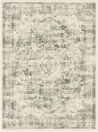 RUGGABLE Washable Vintage Area Rug – Sarrah Sage 9x12, Stain-Resistant, Non-Slip – Large Machine Washable Rugs for Living Room, Bedroom, Hallway, Entryway & Office–with Standard Pad